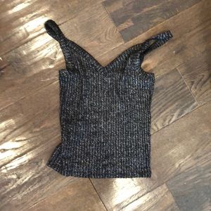 Black ribbed with silver sparkles camisole